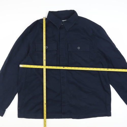 Tu Men's Blue XL Cotton Button-Up Long Sleeve Casual Shirt