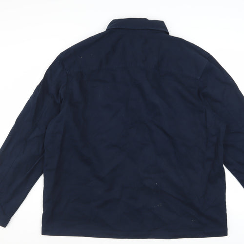 Tu Men's Blue XL Cotton Button-Up Long Sleeve Casual Shirt