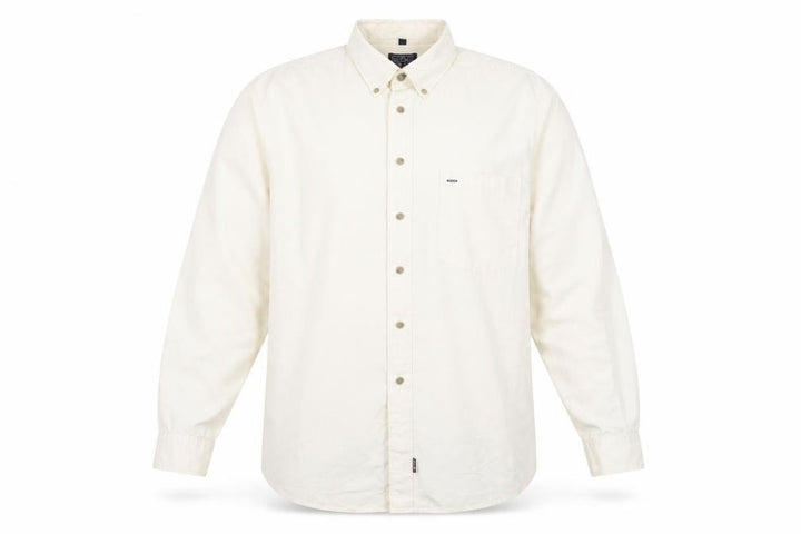 H.D.C Sports Men's Ivory Long Sleeve Button-Down Cotton Shirt Size 16.5