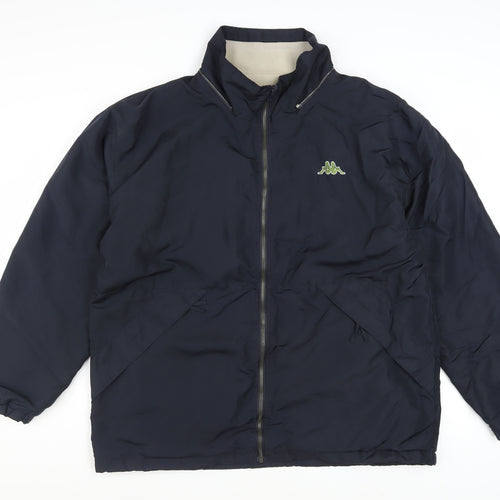 Kappa Men's Blue L Windbreaker Jacket Full Zip Lightweight Polyester