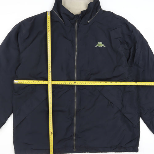 Kappa Men's Blue L Windbreaker Jacket Full Zip Lightweight Polyester