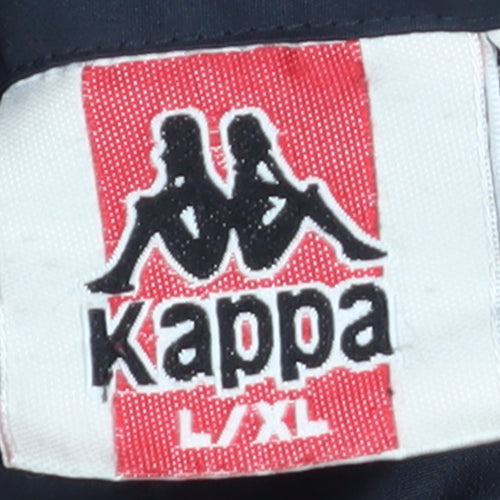 Kappa Men's Blue L Windbreaker Jacket Full Zip Lightweight Polyester