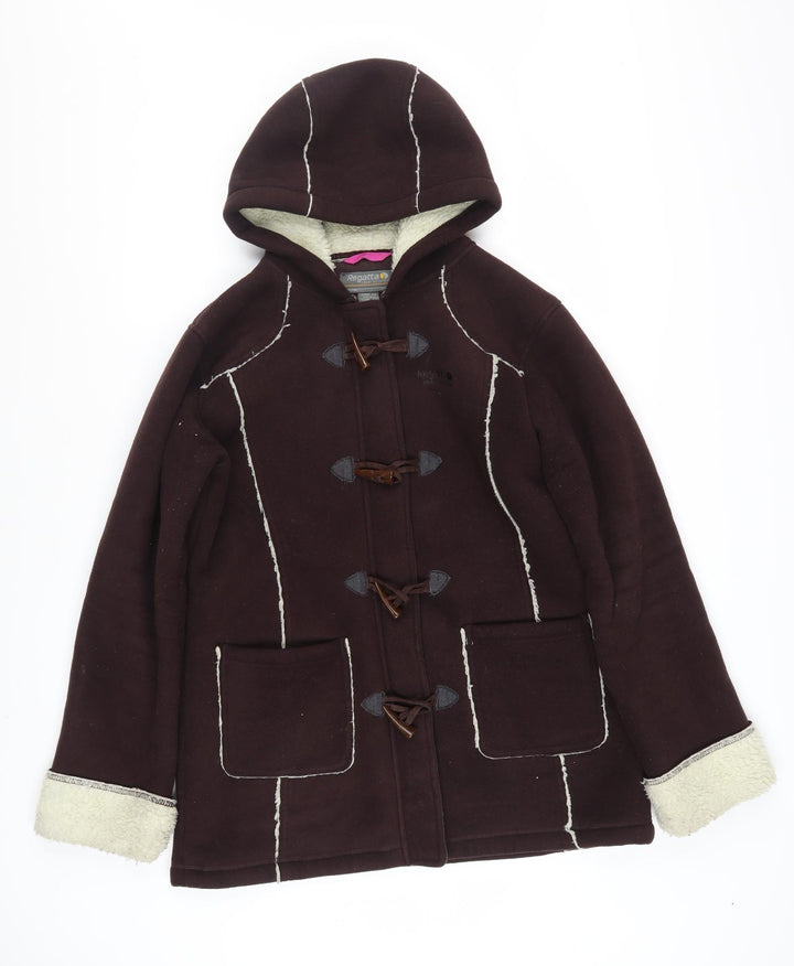 Regatta Womens Brown Hooded Fleece Duffle Coat Size 14