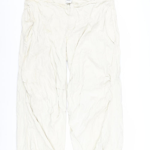 iets frans Women Ivory Cargo Trousers XL Cotton Lightweight
