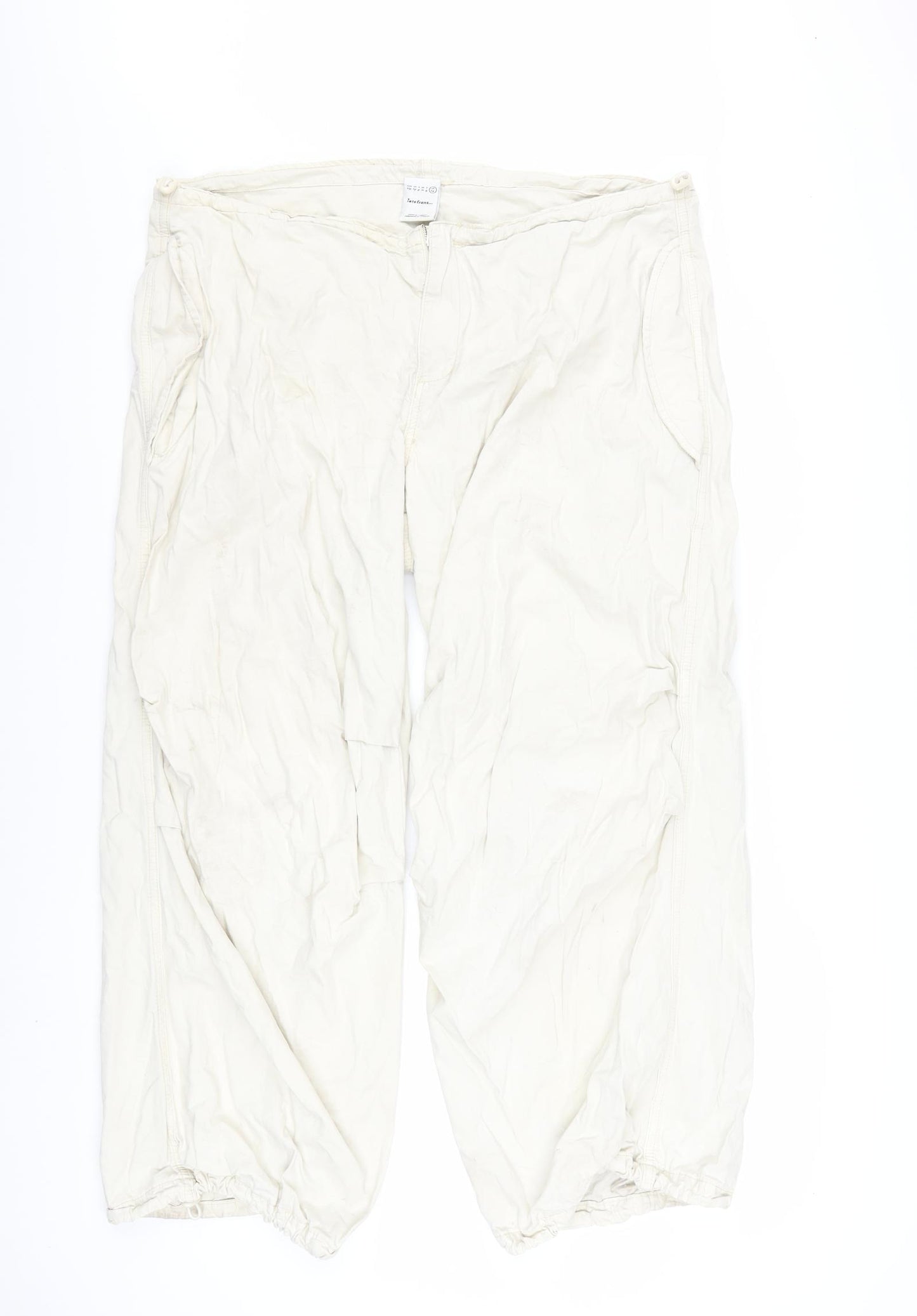 iets frans Women Ivory Cargo Trousers XL Cotton Lightweight