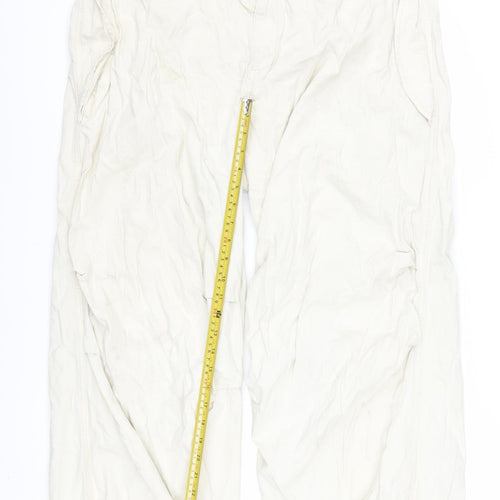 iets frans Women Ivory Cargo Trousers XL Cotton Lightweight