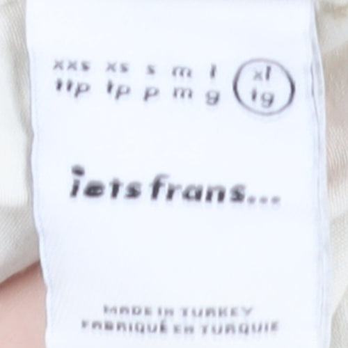 iets frans Women Ivory Cargo Trousers XL Cotton Lightweight