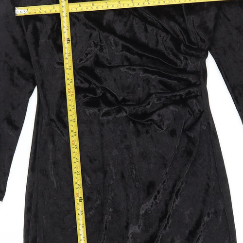 Edista Los Angeles Womens Black Velvet Bodycon Dress Size M