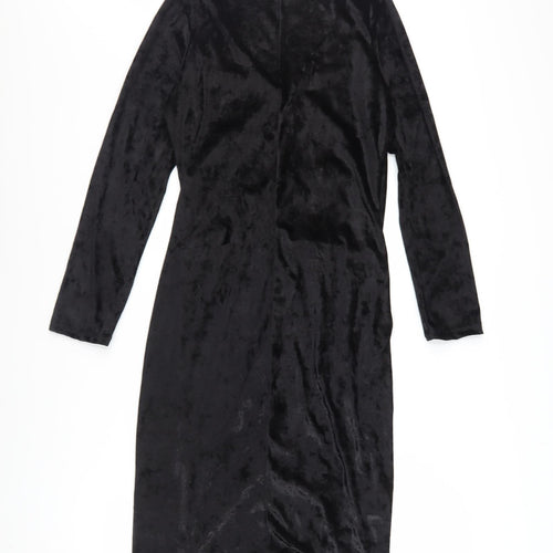Edista Los Angeles Womens Black Velvet Bodycon Dress Size M