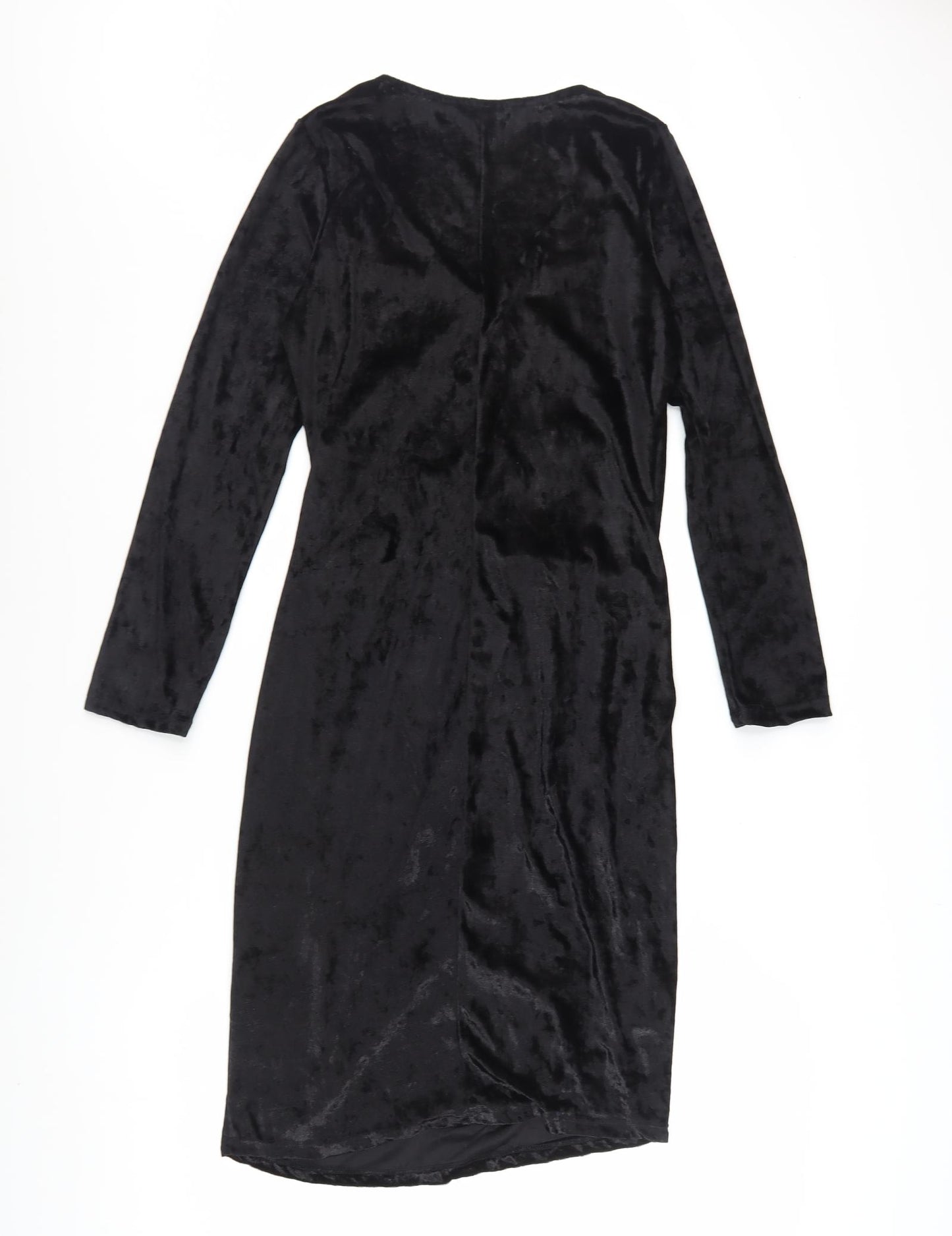 Edista Los Angeles Womens Black Velvet Bodycon Dress Size M