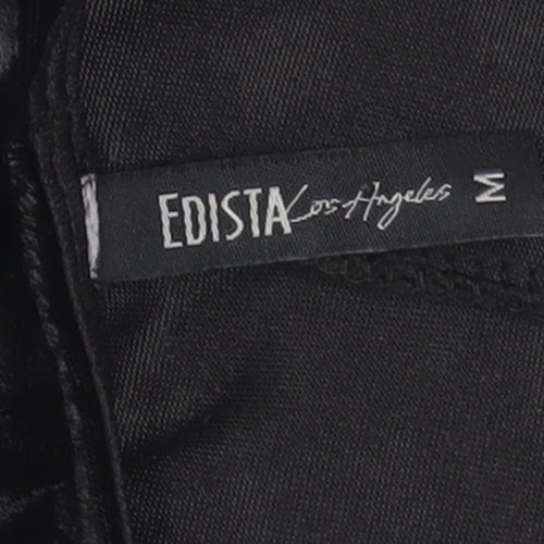 Edista Los Angeles Womens Black Velvet Bodycon Dress Size M