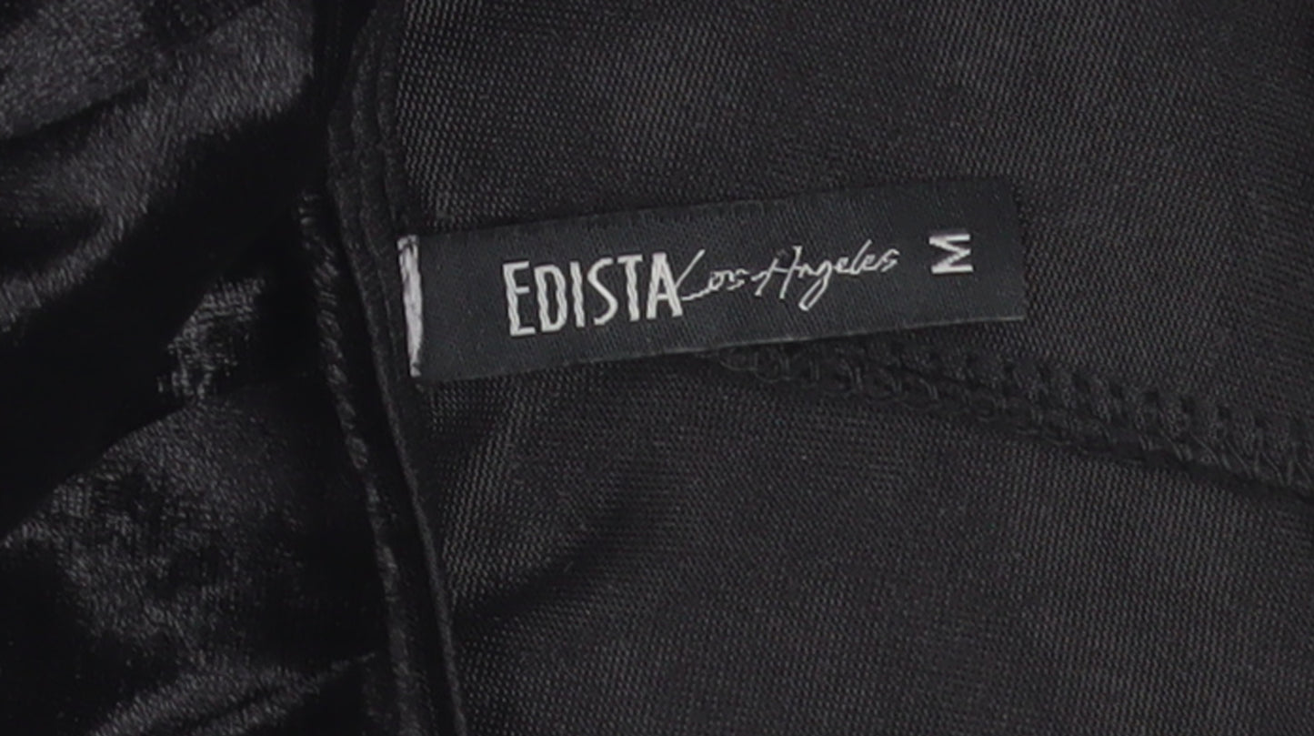 Edista Los Angeles Womens Black Velvet Bodycon Dress Size M