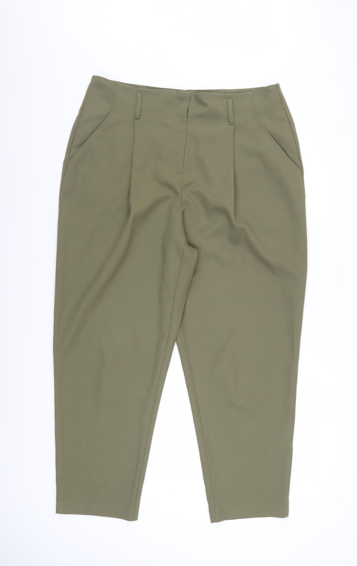 New Look Women’s Green Tall Size 16 Pleated Chino Trousers