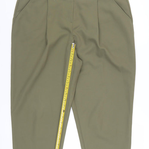 New Look Women’s Green Tall Size 16 Pleated Chino Trousers