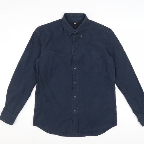 Uniqlo Men’s Blue Cotton Long Sleeve Button-Down Shirt M