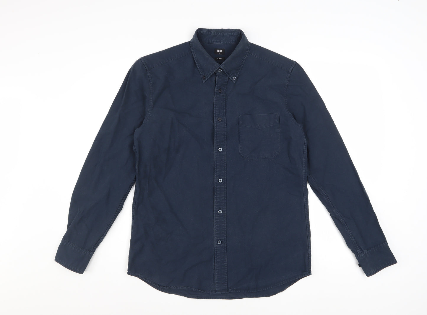 Uniqlo Men’s Blue Cotton Long Sleeve Button-Down Shirt M