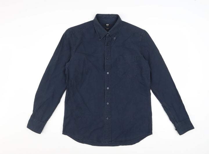 Uniqlo Men’s Blue Cotton Long Sleeve Button-Down Shirt M