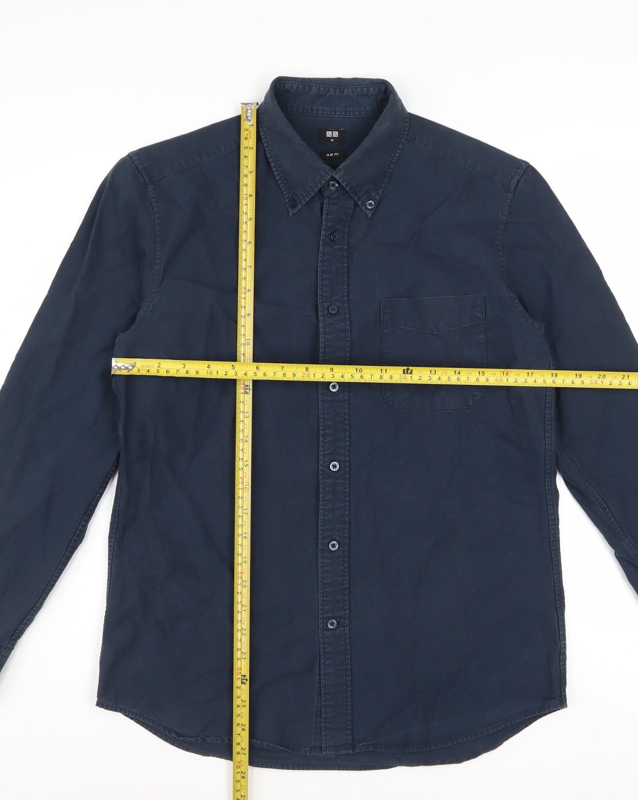 Uniqlo Men’s Blue Cotton Long Sleeve Button-Down Shirt M