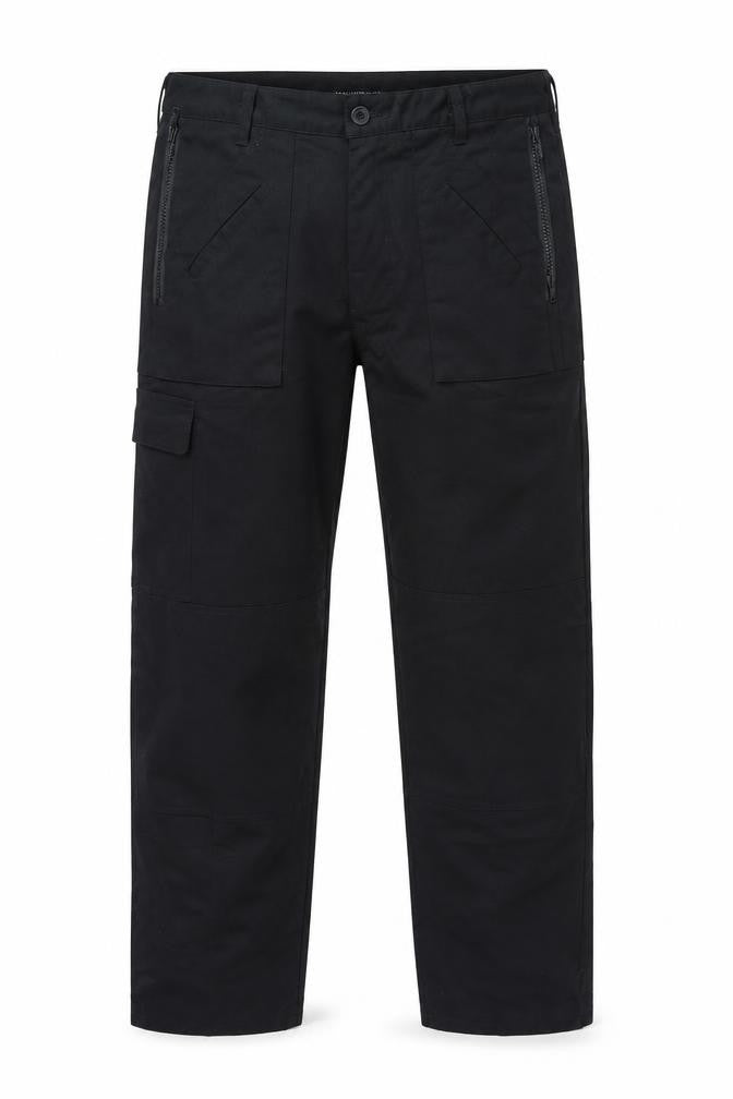 Warrior Men's Black 36R Cargo Workwear Trousers Polyester Cotton Blend