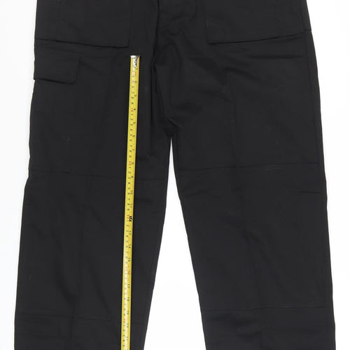 Warrior Men's Black 36R Cargo Workwear Trousers Polyester Cotton Blend