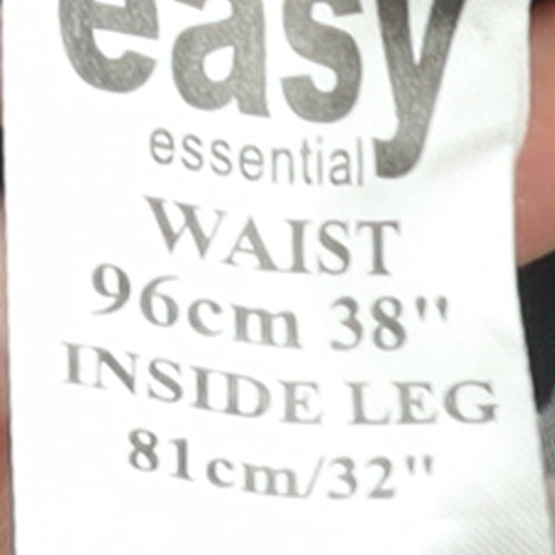 Easy Essential Men's Black Cargo Trousers Size L 38x32 Cotton