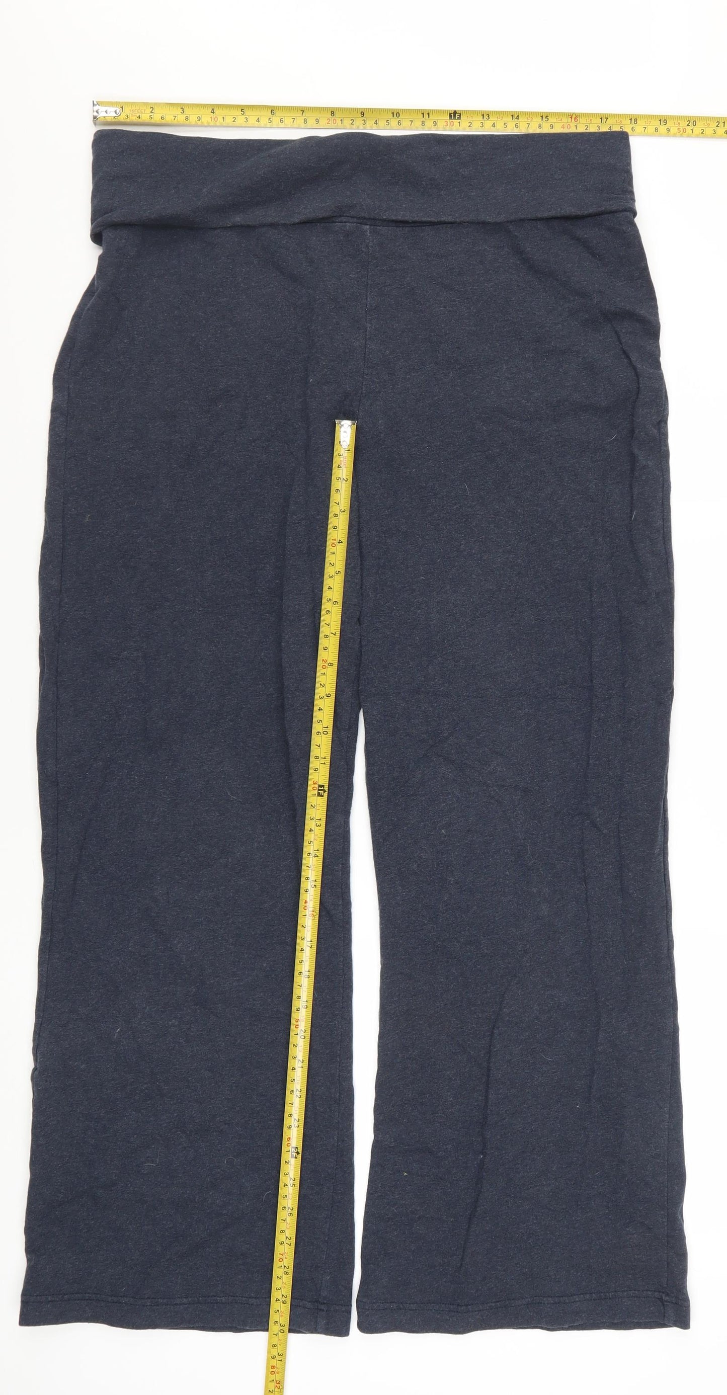 Seasalt Cornwall Women's Navy Cotton Stretch Lazy Bones Trousers UK 16