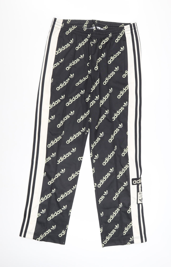 Adidas Women’s Black Logo Snap Track Pants Size 14