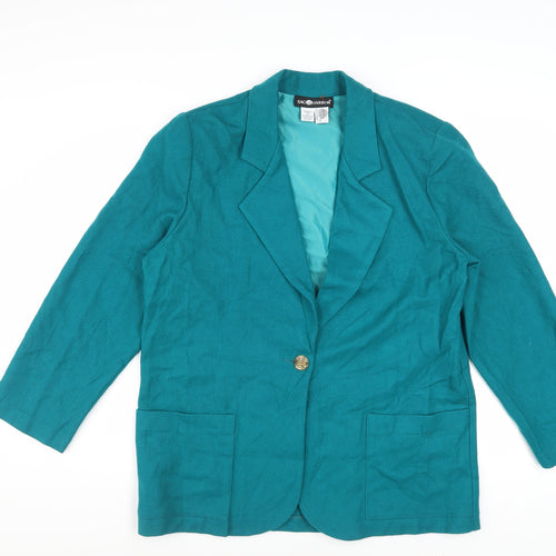 Sag Harbor Women's Green Wool Single Breasted Blazer Size 12