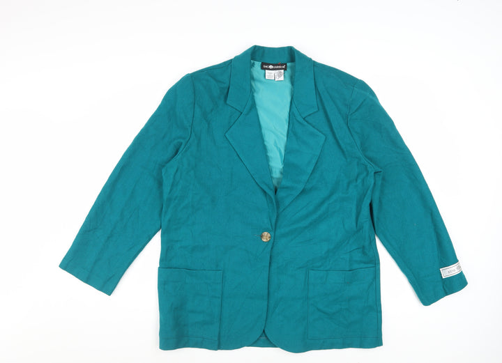 Sag Harbor Women's Green Wool Single Breasted Blazer Size 12