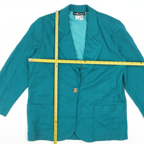 Sag Harbor Women's Green Wool Single Breasted Blazer Size 12