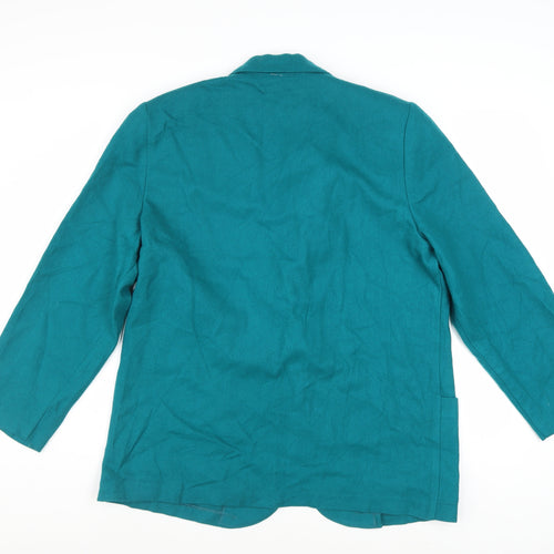 Sag Harbor Women's Green Wool Single Breasted Blazer Size 12