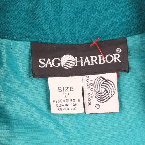 Sag Harbor Women's Green Wool Single Breasted Blazer Size 12