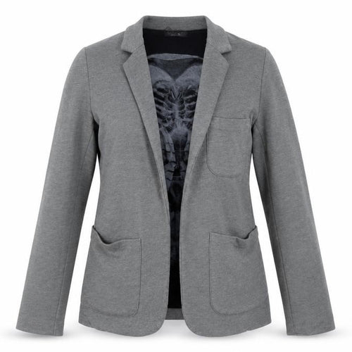 Topshop Womens Grey UK 8 Classic Blazer Jacket Casual Cotton Blend