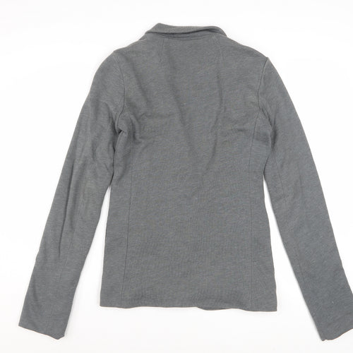 Topshop Womens Grey UK 8 Classic Blazer Jacket Casual Cotton Blend