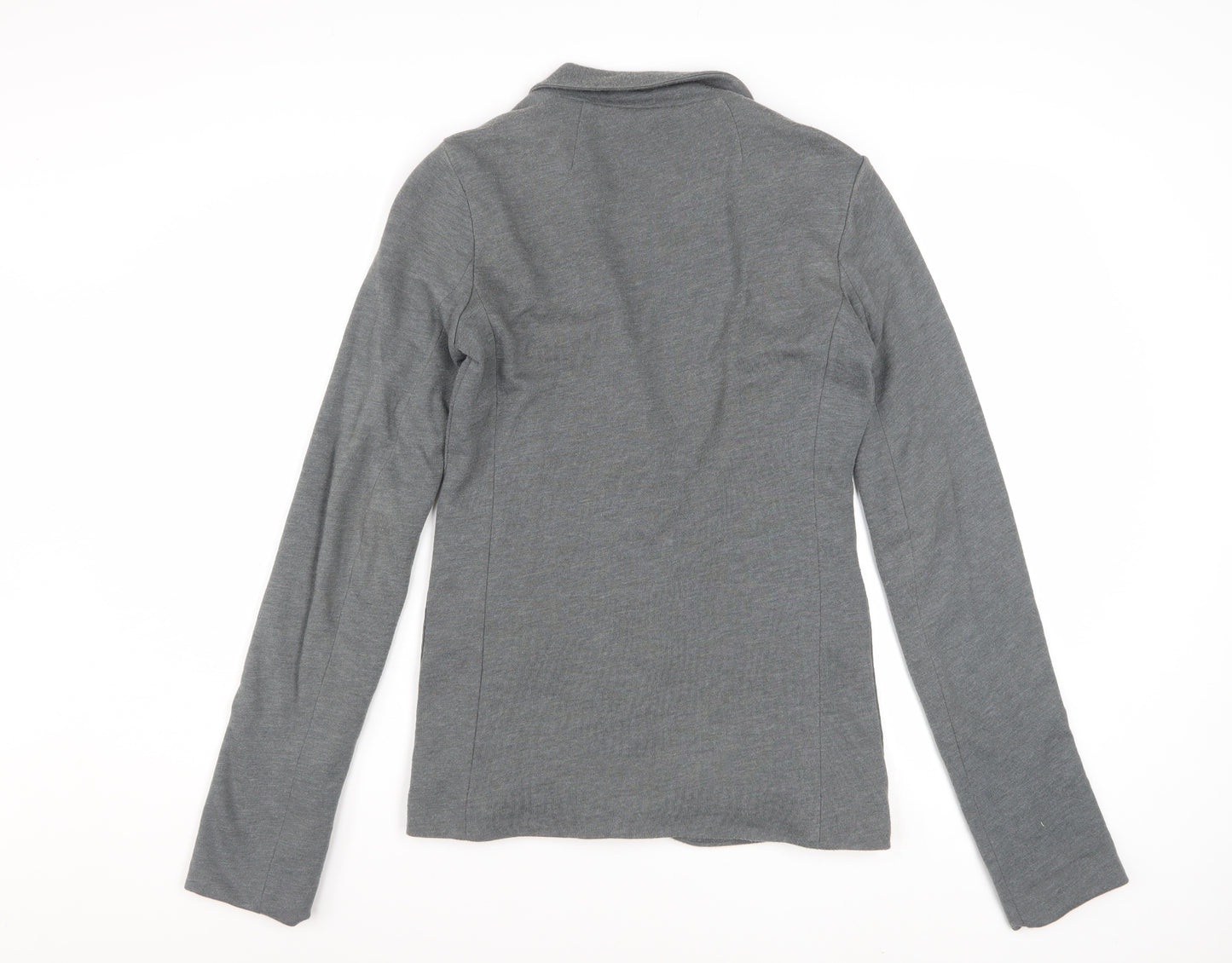 Topshop Womens Grey UK 8 Classic Blazer Jacket Casual Cotton Blend