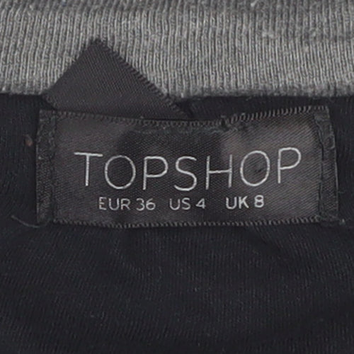 Topshop Womens Grey UK 8 Classic Blazer Jacket Casual Cotton Blend