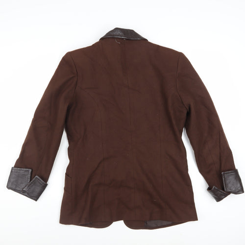RZR Weatherwise Women Brown 6 Faux Leather Collar Mid-Length Jacket