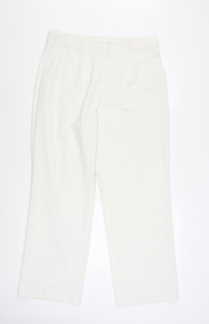 Peruzzi Womens White Straight Leg Trousers Size 14
