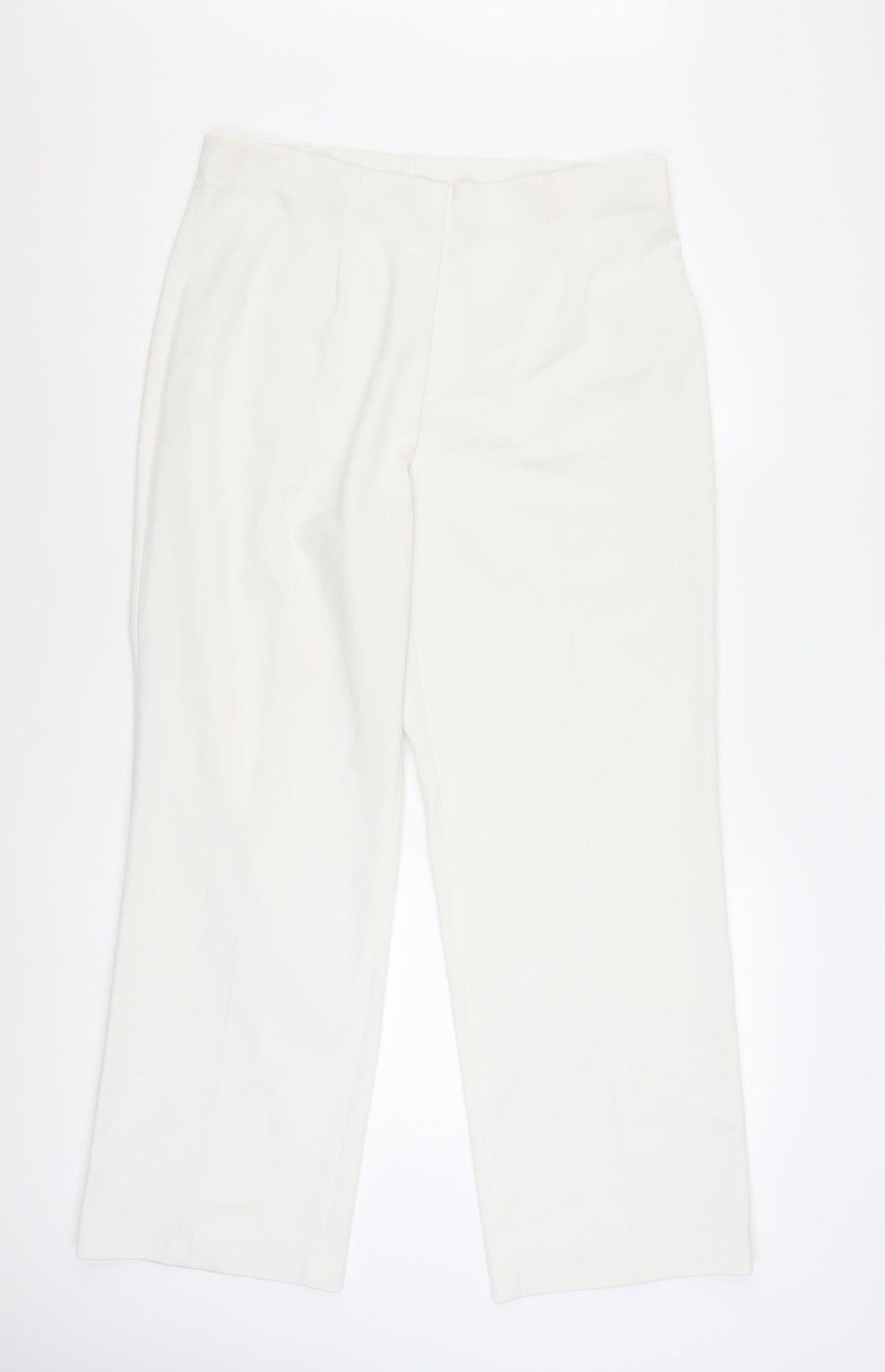 Peruzzi Womens White Straight Leg Trousers Size 14