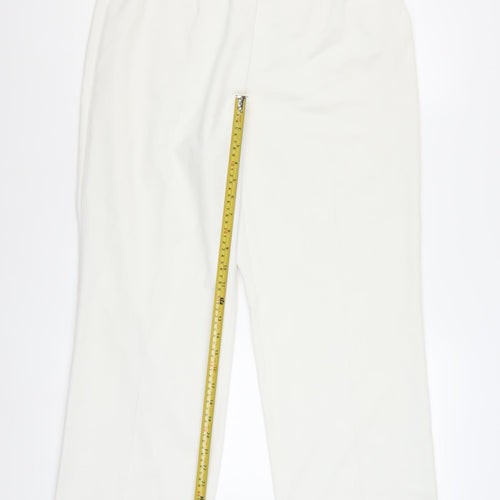 Peruzzi Womens White Straight Leg Trousers Size 14