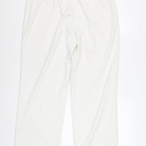 Peruzzi Womens White Straight Leg Trousers Size 14
