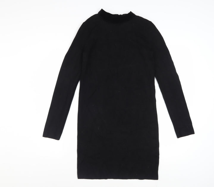 Dorothy Perkins Women Black Size 10 Shift Knee Length Dress