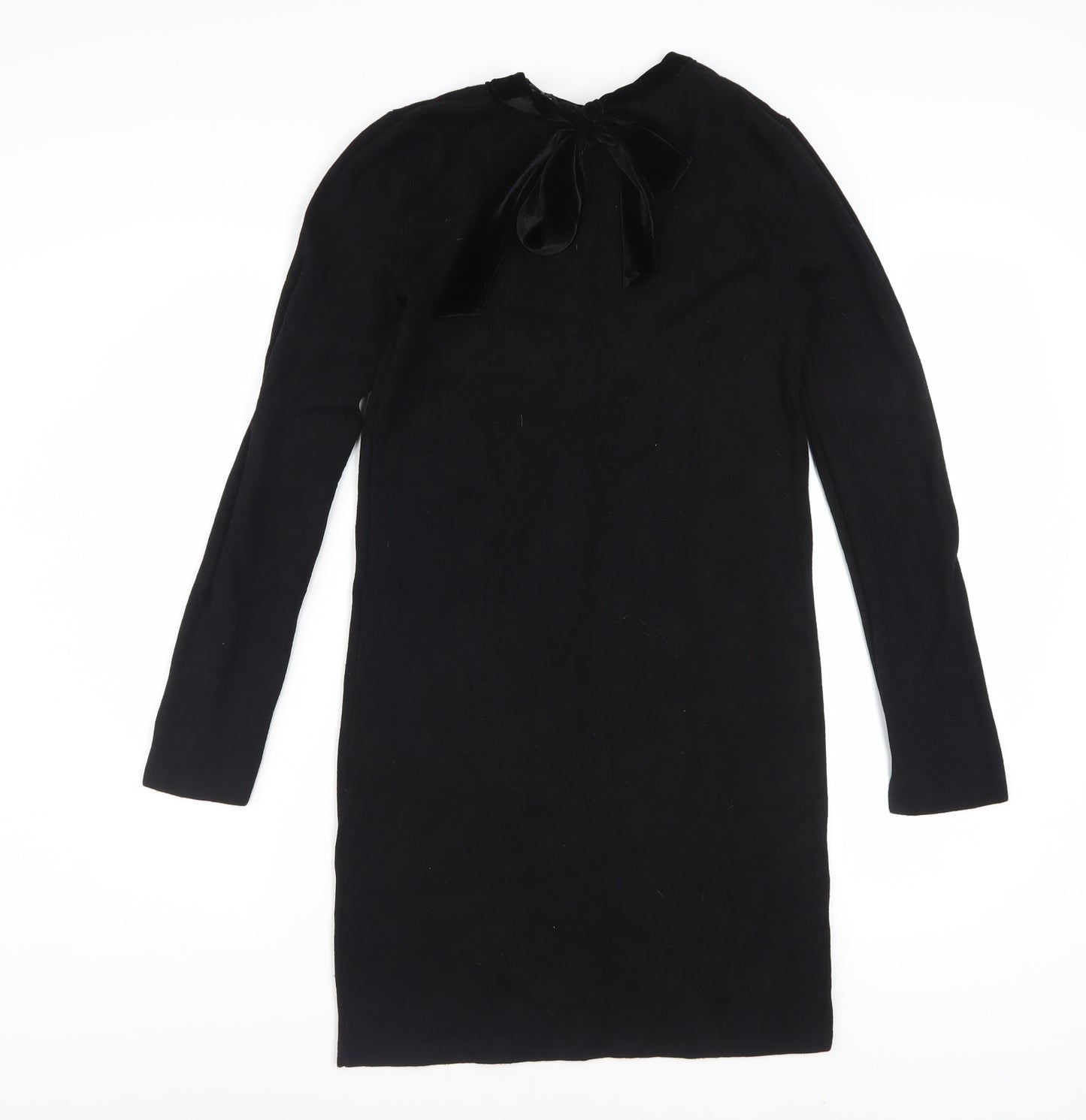 Dorothy Perkins Women Black Size 10 Shift Knee Length Dress