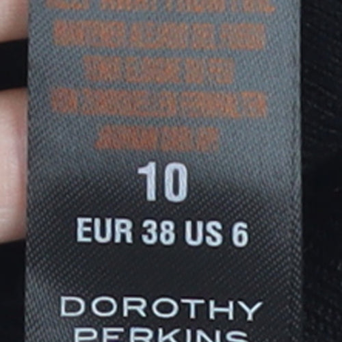 Dorothy Perkins Women Black Size 10 Shift Knee Length Dress