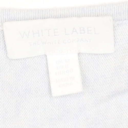 The White Company Women’s Grey V-Neck Long Sleeve Tunic Jumper Size 12