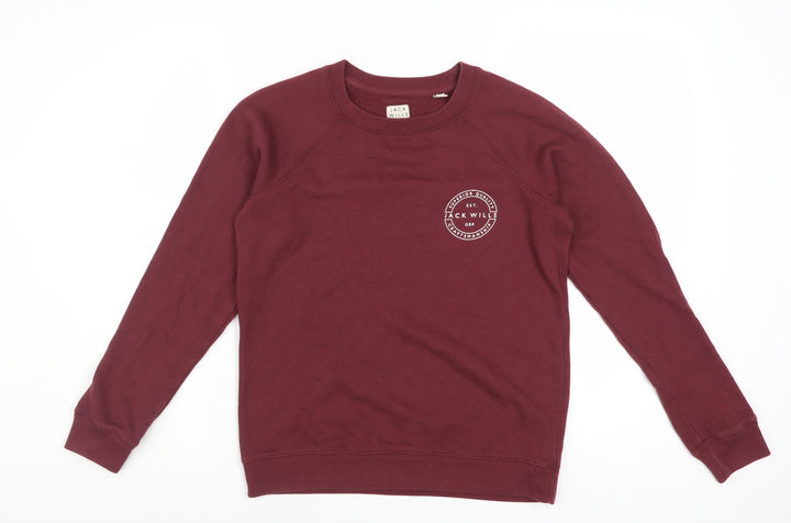 Jack Wills Womens Burgundy Crew Neck Sweatshirt Size UK 8 Cotton Blend