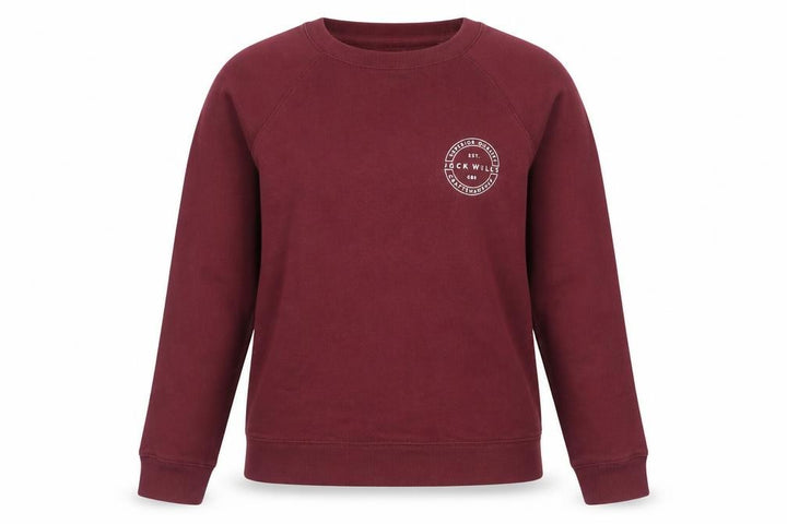 Jack Wills Womens Burgundy Crew Neck Sweatshirt Size UK 8 Cotton Blend