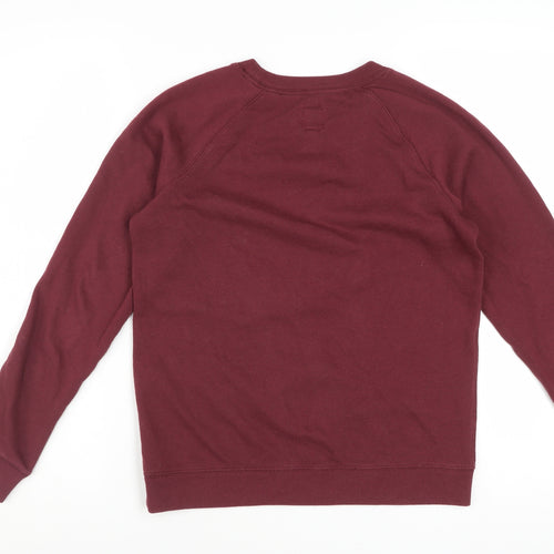 Jack Wills Womens Burgundy Crew Neck Sweatshirt Size UK 8 Cotton Blend
