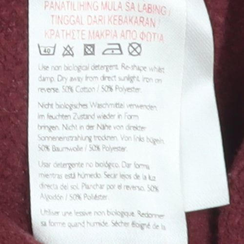 Jack Wills Womens Burgundy Crew Neck Sweatshirt Size UK 8 Cotton Blend