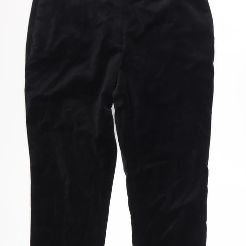 Marks and Spencer Women’s Black Cotton Velvet Stretch Trousers Size 14 Short